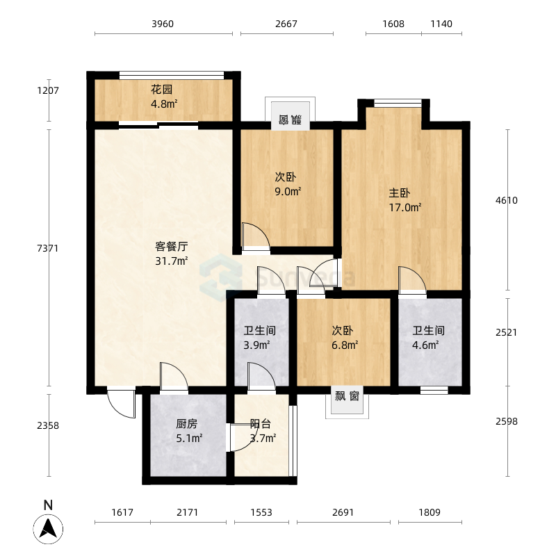 雅安川航雅郡户型图-三维家户型库