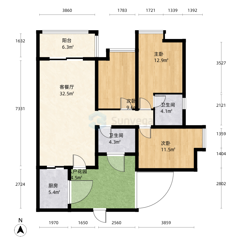 广元广元富丽东方户型图-三维家户型库