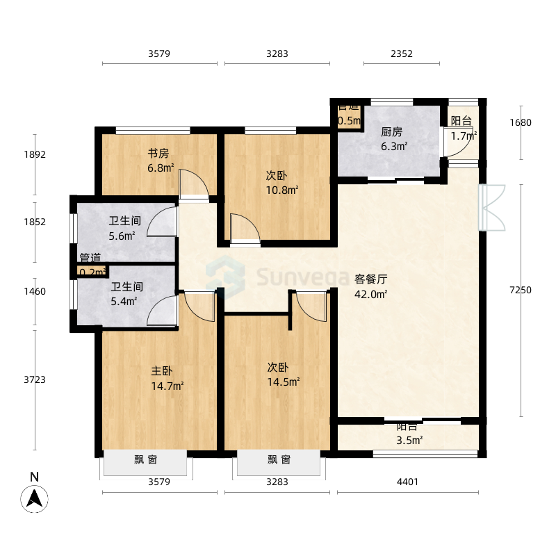郑州郑地美景东望户型图-三维家户型库
