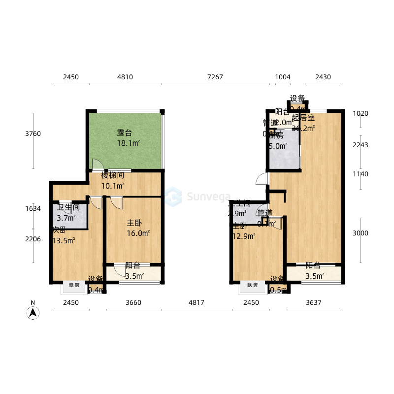 廊坊京汉君庭户型图-三维家户型库