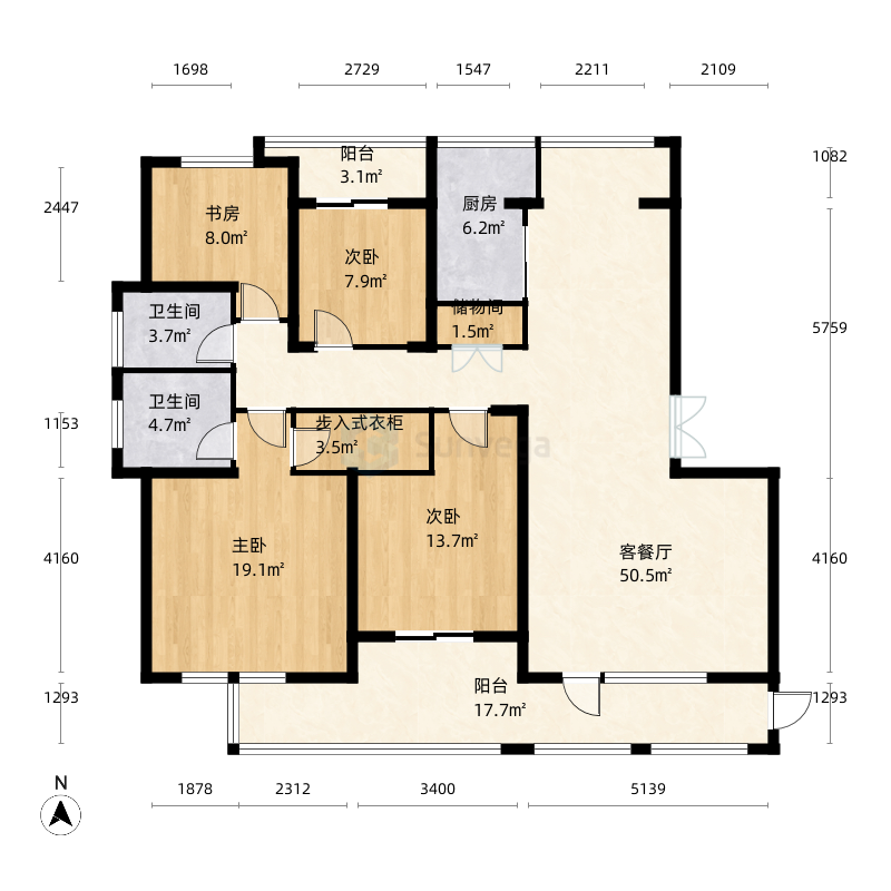 温州首府户型图-三维家户型库