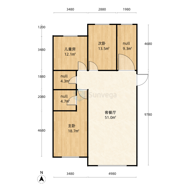 赤峰花园小区楼房户型图-三维家户型库