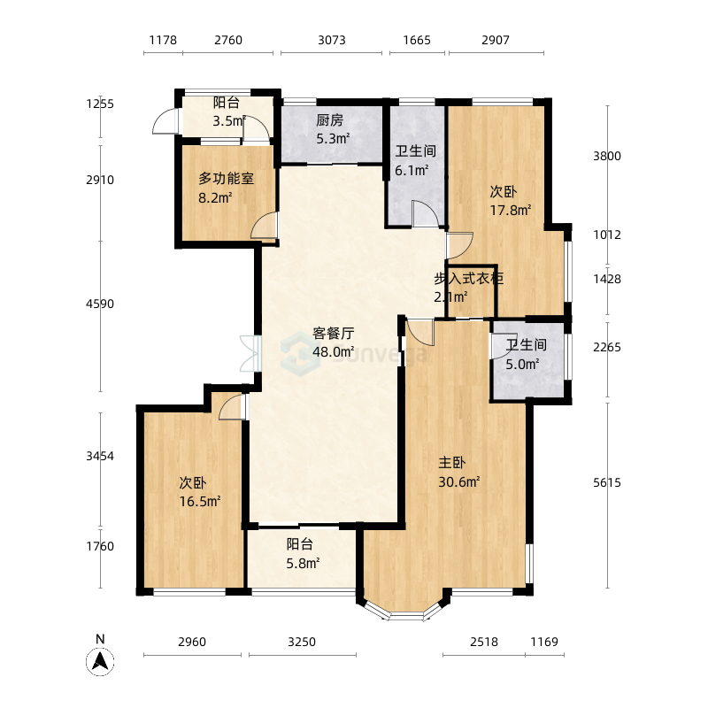 温州国宾一号户型图-三维家户型库