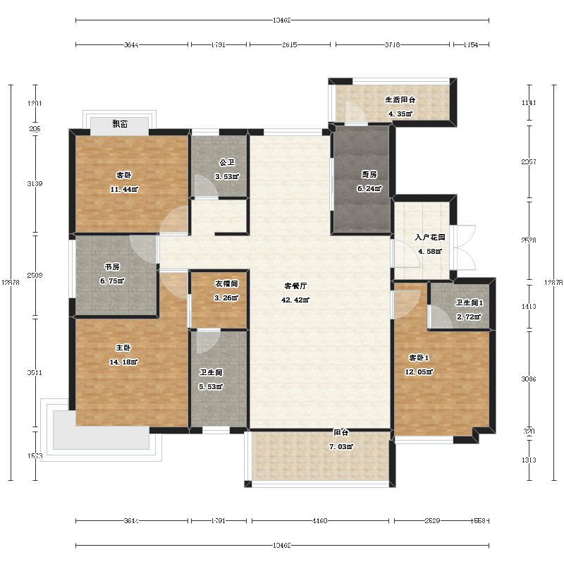 蚌埠荣盛华府户型图-三维家户型库