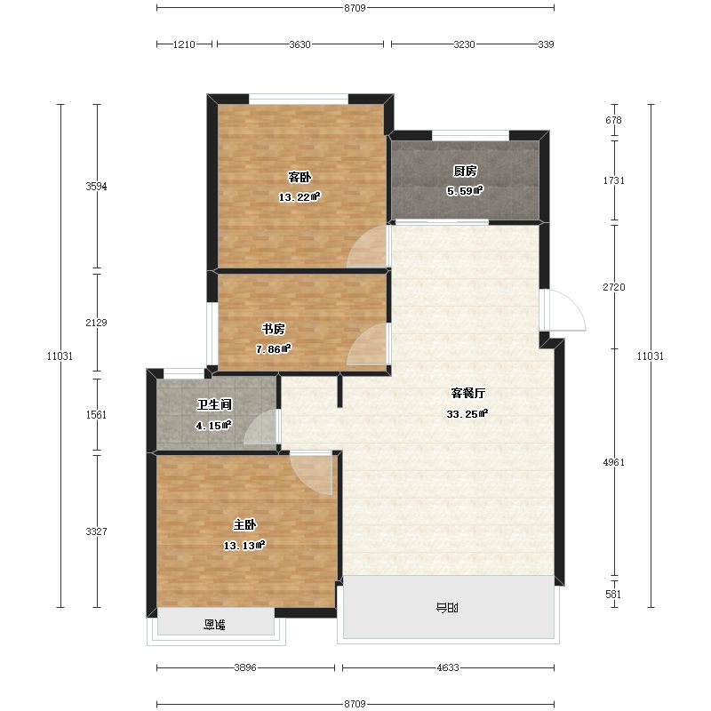 梧桐公馆93㎡户型图